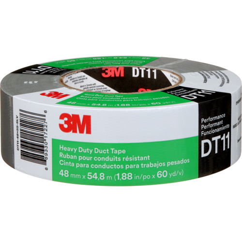 DT11 Heavy-Duty Duct Tape, 11 mils, Silver, 48 mm (2") x 55 m (180') We Share Industrial Supply