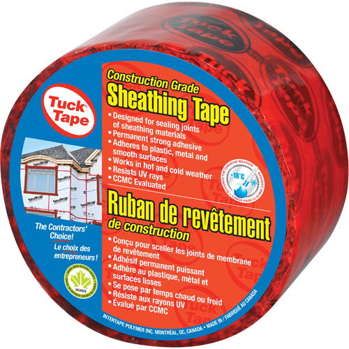 Ruban de rev&ecirc;tement pour entrepreneurs, 60 mm (2-3/8") x 0,0 m (0,0'), Rouge We Share Industrial Supply