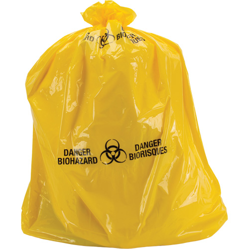 Waste Bags, Bio-Hazard, 60" L x 36" W, 6 mils We Share Industrial Supply