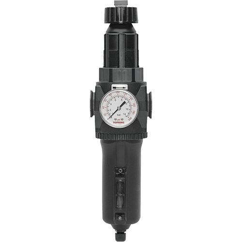 Filtre/r&eacute;gulateur drain manuel avec bol en m&eacute;tal et manom&egrave;tre Modulair 400, 1/2" NPT, 200 psi, Capacit&eacute; de 9,1 oz liq. We Share Industrial Supply