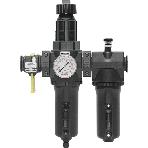 Automatic Drain Filter, Regulator & Lubricator with Metal Bowl & Gauge Modulair 400, 3/4" NPT We Share Industrial Supply
