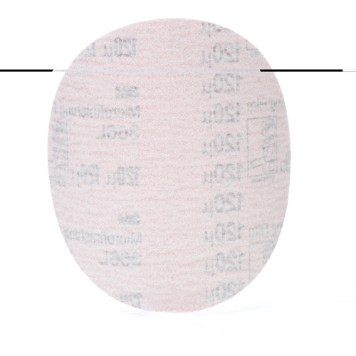 Disque de micro-finition 366L Hookit, dia 5", Grain 120, Oxyde d'aluminium, 3 mils We Share Industrial Supply