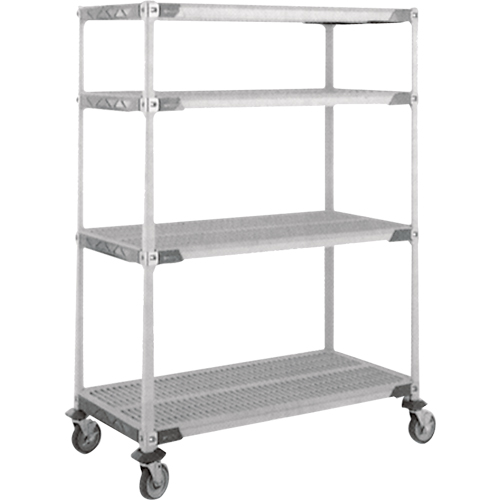 Chariot MetroMax i sur roulettes &agrave; tige, 4 tiers, 24" x 69" x 36", Capacit&eacute; 900 lb We Share Industrial Supply