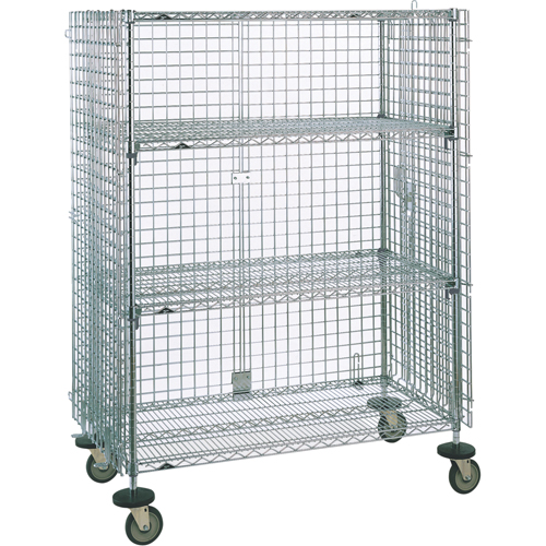 Security Carts, Chrome Plated, 21-1/2" x 68-1/2 x 50-1/2", 500 lbs. Capacity We Share Industrial Supply