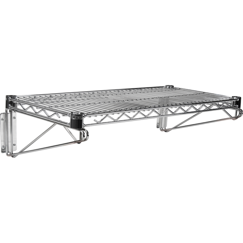 Support mural direct pour &eacute;tag&egrave;re en treillis chromat&eacute;, Simple Support, 200 lb Capacit&eacute;, 14" p We Share Industrial Supply