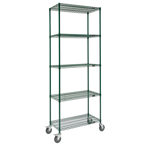 Wire Shelf Cart, Epoxy Finish, 36" x 92" x 18", 800 lbs. Capacity We Share Industrial Supply