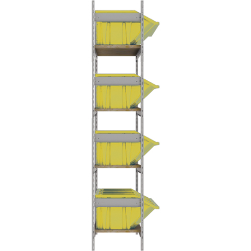Wide Span Shelving with Jumbo Plastic Bins, Steel, Boltless, 800 lbs. Capacity, 66" W x 72" H x 18" D We Share Industrial Supply