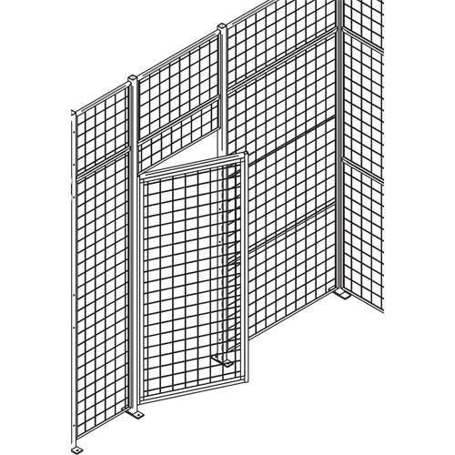 Standard-Duty Wire Mesh Partition Swing Door, 3' W x 7' H We Share Industrial Supply