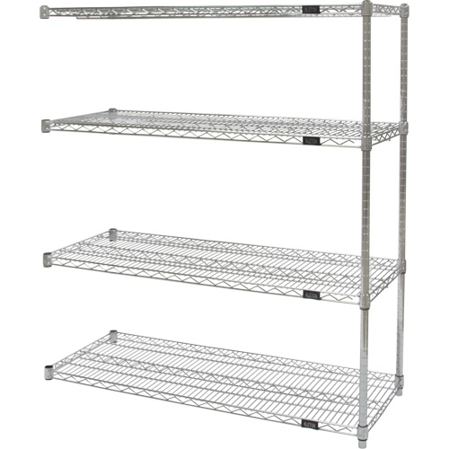 &eacute;tag&egrave;res robustes en treillis chromat&eacute;, Ensemble Ajout, Tiers 4, 30" la x 54" h x 18" p We Share Industrial Supply