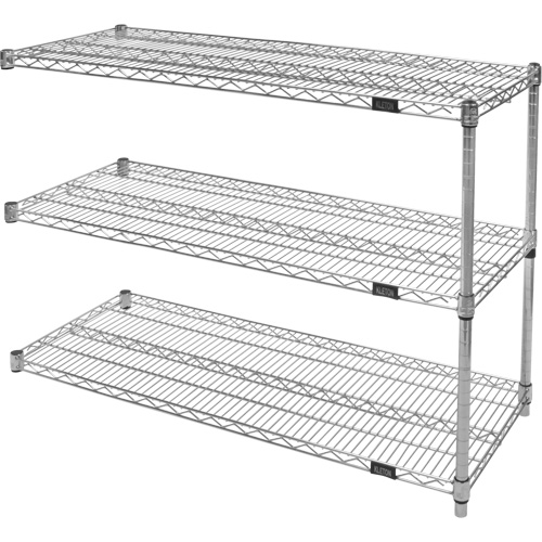 &eacute;tag&egrave;res robustes en treillis chromat&eacute;, Ensemble Ajout, Tiers 3, 30" la x 33" h x 18" p We Share Industrial Supply
