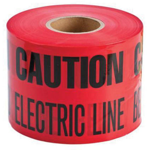Ruban d'avertissement de danger souterrain Buried Electric Line Identoline, 6" la x 1000' lo, Noir/rouge We Share Industrial Supply