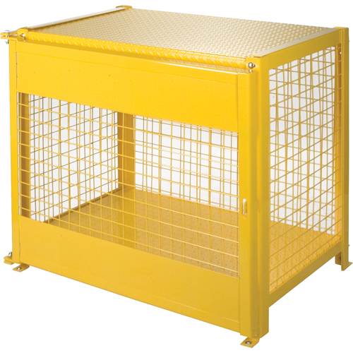 Gas Cylinder Cabinets, 6 Cylinder Capacity, 44" W x 30" D x 37" H, Yellow We Share Industrial Supply