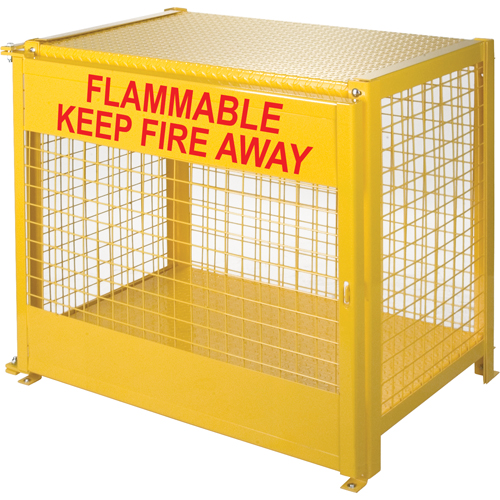 Gas Cylinder Cabinets, 6 Cylinder Capacity, 44" W x 30" D x 37" H, Yellow We Share Industrial Supply