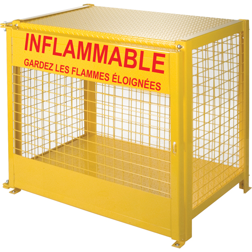 Gas Cylinder Cabinets, 6 Cylinder Capacity, 44" W x 30" D x 37" H, Yellow We Share Industrial Supply