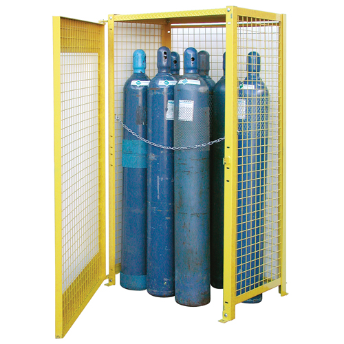 Armoires pour cylindres &agrave; gaz, nbre de bouteilles: 10, 44" , 30" , 74" , Jaune We Share Industrial Supply