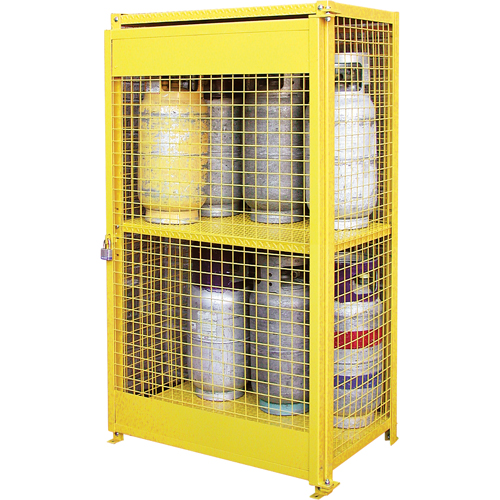 Armoires pour cylindres &agrave; gaz, nbre de bouteilles: 12, 44" , 30" , 74" , Jaune We Share Industrial Supply