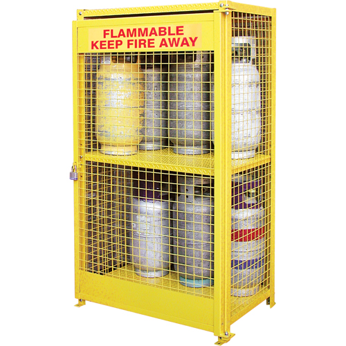 Armoires pour cylindres &agrave; gaz, nbre de bouteilles: 12, 44" , 30" , 74" , Jaune We Share Industrial Supply
