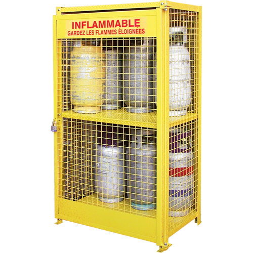 Armoires pour cylindres &agrave; gaz, nbre de bouteilles: 12, 44" , 30" , 74" , Jaune We Share Industrial Supply