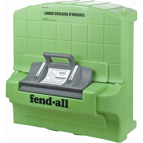 Directives en français pour poste de douche oculaire Fendall Pure Flow 1000, Aliment&eacute; par gravit&eacute;, Capacit&eacute; 7 gal., Conformit&eacute; ANSI Z358.1 We Share Industrial Supply