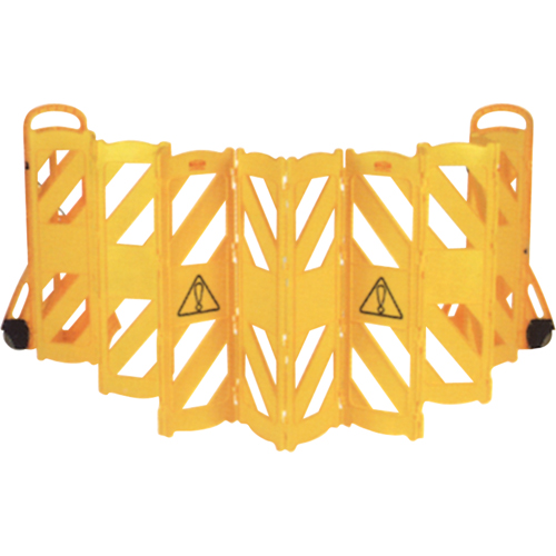 Portable Mobile Barriers, 13' L, Plastic, Yellow We Share Industrial Supply