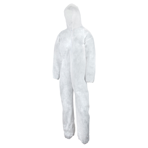 Heavy Weight Coveralls, Medium, White, Polypropylene We Share Industrial Supply