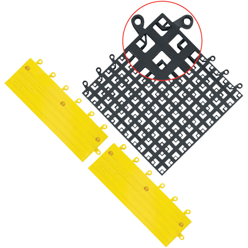 ErgoDeck&reg; Mat No. 560, PVC, 1-1/2' W x 1-1/2' L, 7/8" Thick, Black We Share Industrial Supply