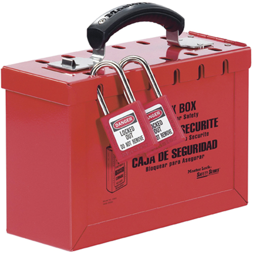 Latch Tight Portable Group Lock Box, Red We Share Industrial Supply