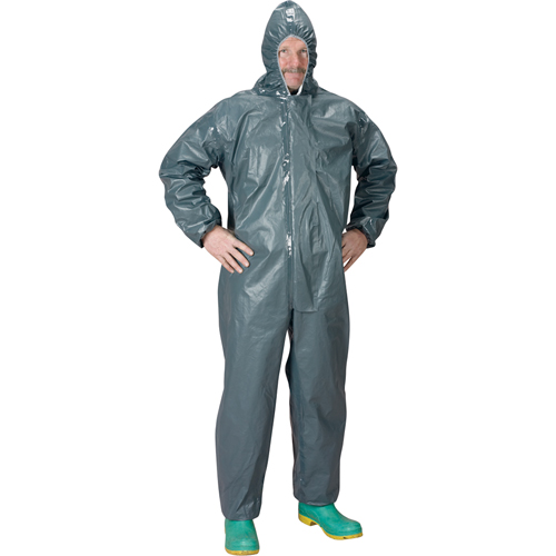 2.0 Mil CRFR Hooded Coveralls, Small, Grey, FR Treated Fabric We Share Industrial Supply