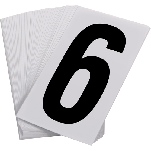 Pressure Sensitive Numbering, 6, 3-1/2" H, Black on White We Share Industrial Supply