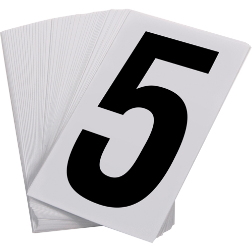 Pressure Sensitive Numbering, 5, 3-1/2" H, Black on White We Share Industrial Supply
