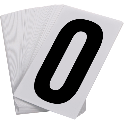 Pressure Sensitive Numbering, 0, 3-1/2" H, Black on White We Share Industrial Supply