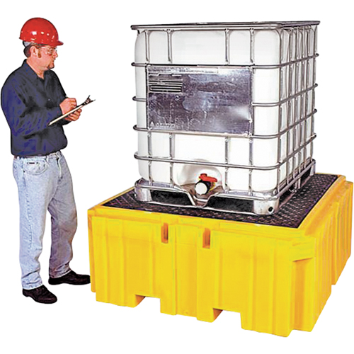 IBC Spill Pallet Plus&reg; With Drain, 365 US gal. Spill Capacity, 62" x 62" x 28" We Share Industrial Supply