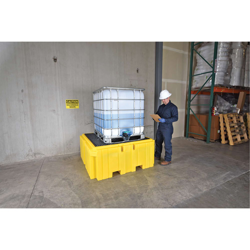 IBC Spill Pallet Plus&reg; With Drain, 365 US gal. Spill Capacity, 62" x 62" x 28" We Share Industrial Supply