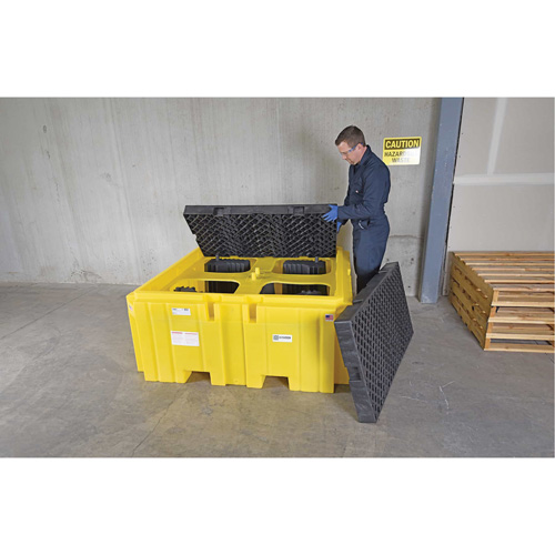 IBC Spill Pallet Plus&reg; With Drain, 365 US gal. Spill Capacity, 62" x 62" x 28" We Share Industrial Supply