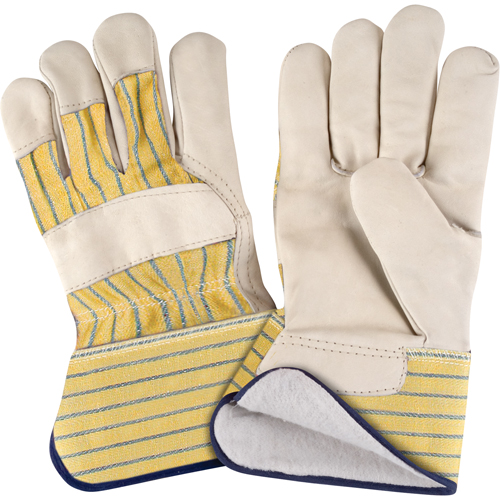 Gant pour ajusteur doubl&eacute;s pour l'hiver r&eacute;sistant &agrave; l'abrasion, T-Grand, Paume en Cuir fleur de vache, Doublure en Molleton de coton We Share Industrial Supply