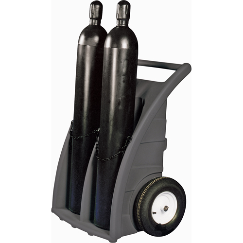 Dual-Cylinder Dollies, Rubber Wheels, 23" W x 12"L Base, 500 lbs. We Share Industrial Supply