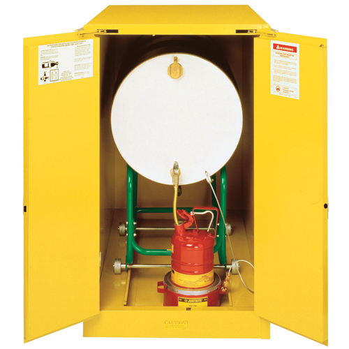 Sure-Grip&reg; EX Horizontal Drum Storage Cabinets, 55 US gal. Cap., Yellow We Share Industrial Supply