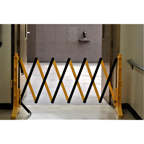 Xpandit Barricade, 36" H x 11.5' L, Black/Yellow We Share Industrial Supply