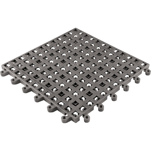 ErgoDeck&reg; General Purpose No. 564 Matting, PVC, 1-1/2' W x 1-1/2' L, 7/8" Thick, Charcoal We Share Industrial Supply