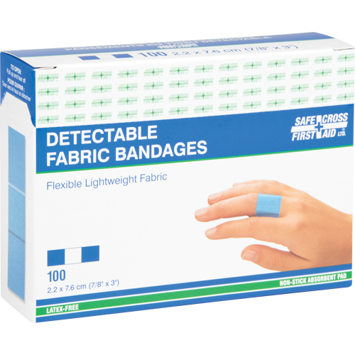 Bandages, Rectangulaire/carr&eacute;e, 3", Tissu d&eacute;tectable, St&eacute;rile We Share Industrial Supply