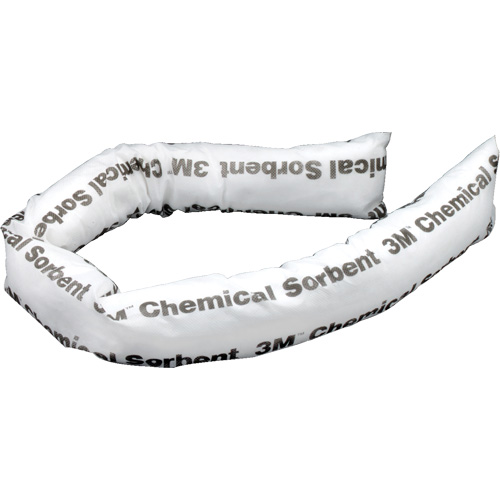 Mini-berme adsorbante pour produits chimiques, Produit chimique, 4' lo x 3" la, Absorption 12 gal., 12 /pqt We Share Industrial Supply