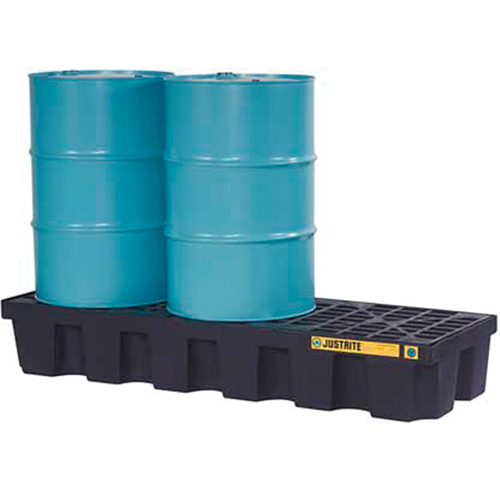 EcoPolyBlend Spill Control Pallets - With Drain, 75 US gal. Spill Capacity, 73" x 25" x 11.6" We Share Industrial Supply