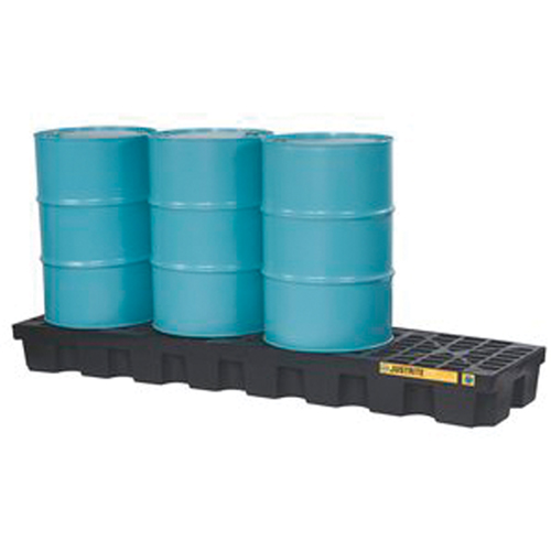 EcoPolyBlend Spill Control Pallets - With Drain, 75 US gal. Spill Capacity, 97" x 25" x 9" We Share Industrial Supply