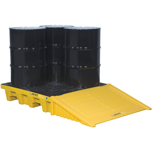 EcoPolyBlend Spill Control Pallets - With Drain, 73 US gal. Spill Capacity, 49" x 49" x 10.2" We Share Industrial Supply