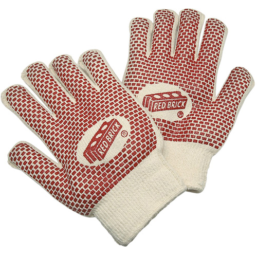 Gants r&eacute;versibles en tissu &eacute;ponge Red Brick, Coton, Deux c&ocirc;t&eacute;s, Calibre 10, Grand We Share Industrial Supply