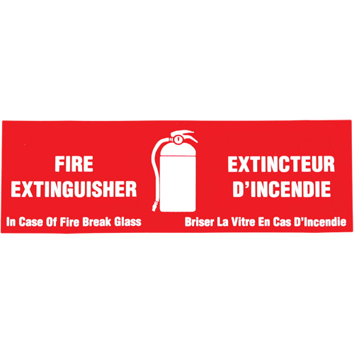 &eacute;tiquette  Fire Extinguisher / Extincteur d'incendie , 2" x 6", Vinyle, Bilingue avec pictogramme We Share Industrial Supply