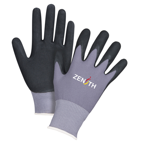 ZX-1 Premium Touchscreen Compatible Gloves, 8/Medium, Nitrile/Foam Nitrile Coating, 15 Gauge, Nylon Shell We Share Industrial Supply