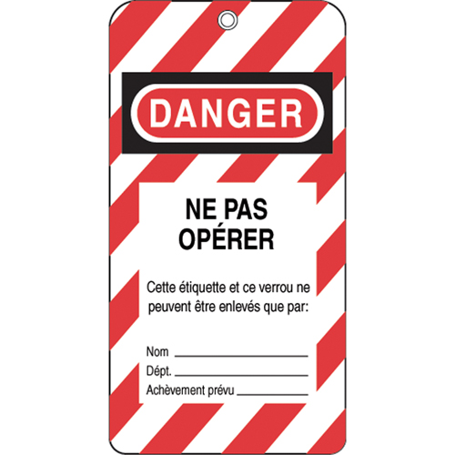 Lockout Tags, Plastic, 3" W x 5-3/4" H, French We Share Industrial Supply