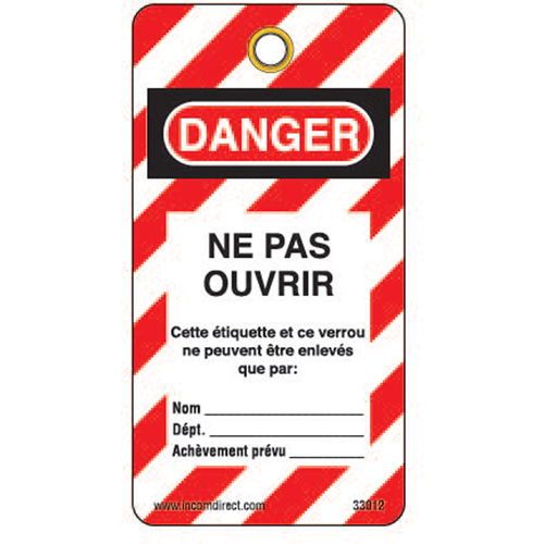 Lockout Tags, Plastic, 3" W x 5-3/4" H, French We Share Industrial Supply