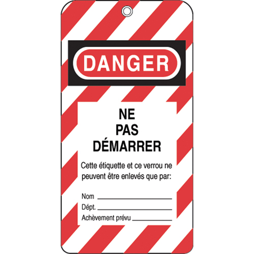 Lockout Tags, Plastic, 3" W x 5-3/4" H, French We Share Industrial Supply